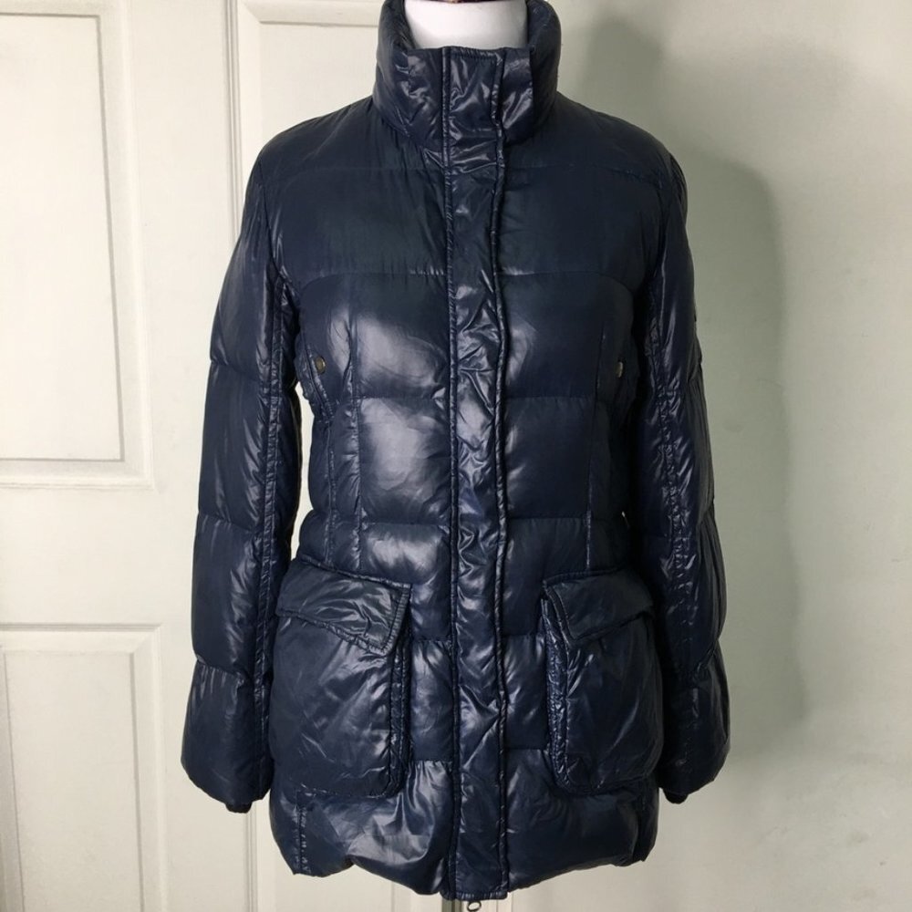 ADD Junior Women's Teal Blue Quilted Down Puffer Jacket Size XS
